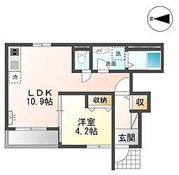 メゾン・クワトロ 1LDKの間取図画像