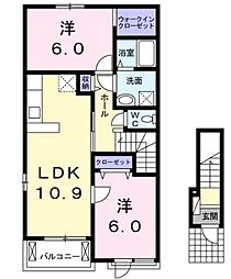 ソラーナSB 2LDKの間取図画像