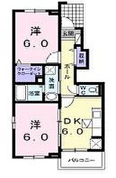 ヴィヴァーチェ四季 2DKの間取図画像
