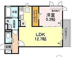 グアイス・ブラン 1LDKの間取図画像