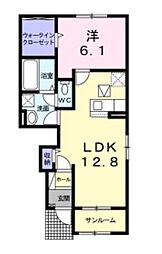ヴィントミューレ 1LDKの間取図画像