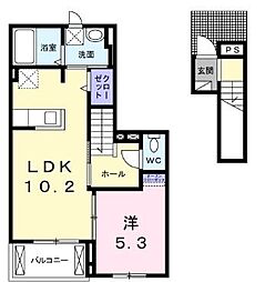 花梨1 1LDKの間取図画像