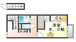 レオパレスYOUTO 1Kの間取図画像