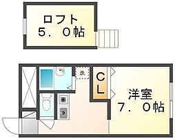 レオパレスプログレスin 1Kの間取図画像