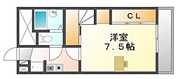 レオパレスエントラレ 1Kの間取図画像