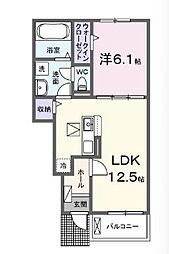 ラルーチェ 1LDKの間取図画像