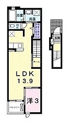 ジャダハウス丸亀A 1LDKの間取図画像