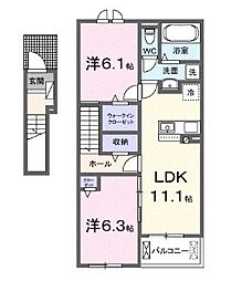 ウィンクルムB 2LDKの間取図画像
