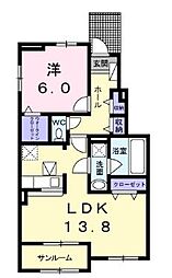 グラシオッソ2 1LDKの間取図画像