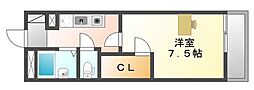 レオパレスA&K高松 1Kの間取図画像