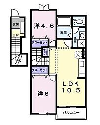 サニー・エクセレントA 2LDKの間取図画像