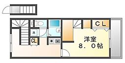レオパレス中央町 1Kの間取図画像