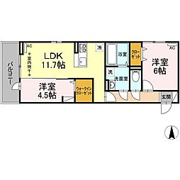 ロータス2B棟 2LDKの間取図画像
