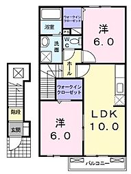 サンリット悠 2LDKの間取図画像