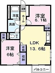 フォー・シーズンズA 2LDKの間取図画像