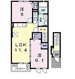 カーサリアン 2LDKの間取図画像