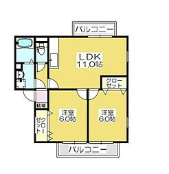 La・Aki 2LDKの間取図画像