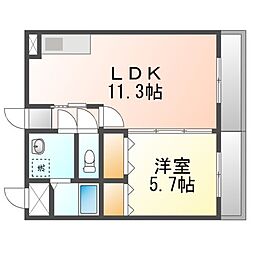 マリベールはやしまち 1LDKの間取図画像