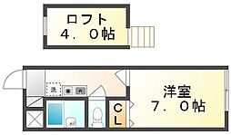 レオパレスK・K 1Kの間取図画像