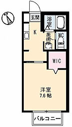 ディアス宇多津A 1Kの間取図画像