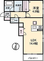 シャーメゾンJH丸亀 1LDKの間取図画像