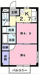 エルディム大谷 2Kの間取図画像