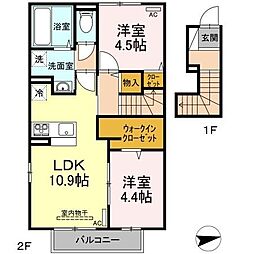 グリーンスタイル 2LDKの間取図画像