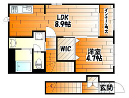 オークビュー 1LDKの間取図画像