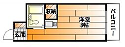 ロイヤルガーデン ワンルームの間取図画像