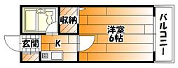 JR可部線 安芸長束駅 徒歩9分の賃貸マンション 4階1Kの間取り