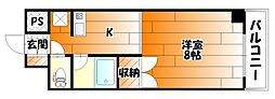 めーるにしむら 1Kの間取図画像