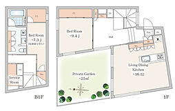 CROSS小日向 2SLDKの間取図画像