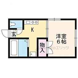 コーポ泉 1Kの間取図画像