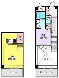 アンジェリーク磐船 1LDKの間取図画像