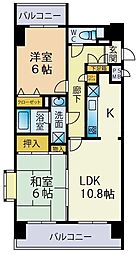 ダイアパレス千葉中央公園 2LDKの間取図画像