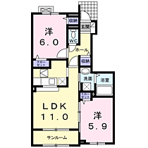 サニーハイツ・天神南棟  ｜ 京都府宮津市字喜多（賃貸アパート2LDK・1階・57.13㎡） その2