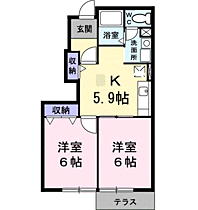 アタゴ ・ パインヒルズ  ｜ 京都府舞鶴市愛宕中町（賃貸アパート2K・1階・42.77㎡） その2