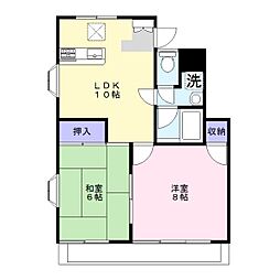 グランドネス吉田 2LDKの間取図画像
