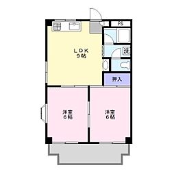 ハイネス・たき 2LDKの間取図画像