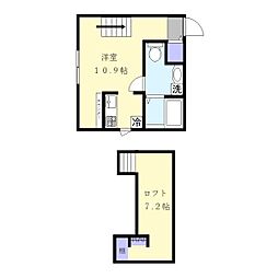 プリマ高麗川壱番館 ワンルームの間取図画像