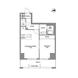 東京メトロ丸ノ内線 西新宿駅 徒歩5分の賃貸マンション 2階1LDKの間取り