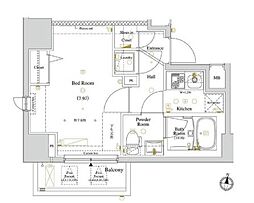 東京メトロ丸ノ内線 中野富士見町駅 徒歩6分の賃貸マンション 3階1Kの間取り