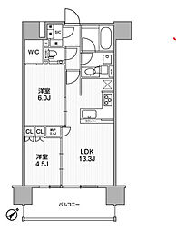 都営大江戸線 西新宿五丁目駅 徒歩4分の賃貸マンション 4階2LDKの間取り