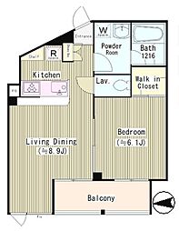 京王線 芦花公園駅 徒歩6分の賃貸マンション 5階1LDKの間取り