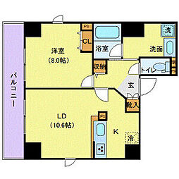 東京メトロ丸ノ内線 中野富士見町駅 徒歩4分の賃貸マンション 8階1LDKの間取り