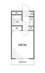 エステージ井荻 1Kの間取図画像
