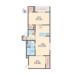 UTENA TERRACE 2LDKの間取図画像