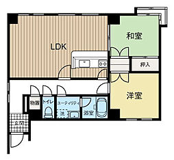 ルーベデンス五条 2LDKの間取図画像