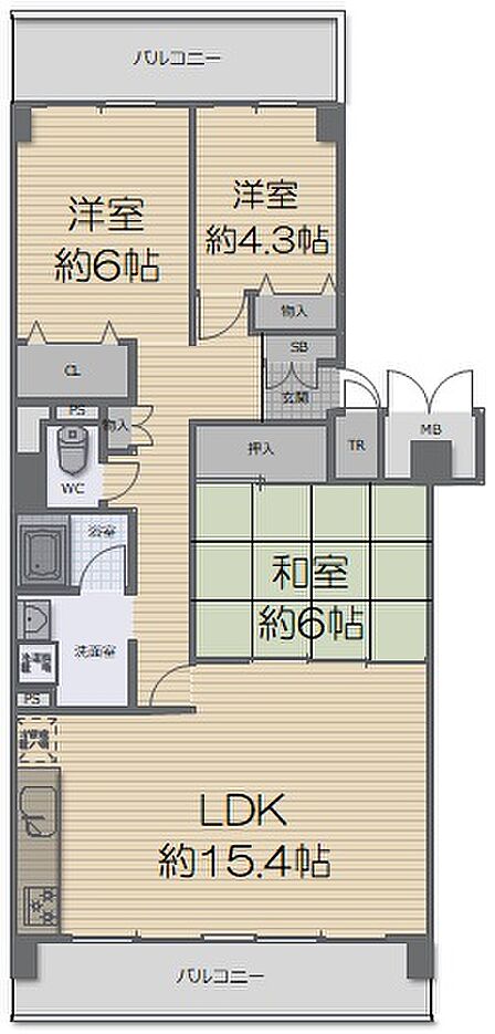 3LDK 間取り