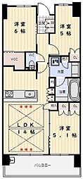 シャリエ学園都市レジデンス 3LDKの間取図画像